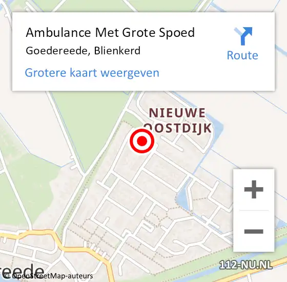 Locatie op kaart van de 112 melding: Ambulance Met Grote Spoed Naar Goedereede, Blienkerd op 9 februari 2023 11:57