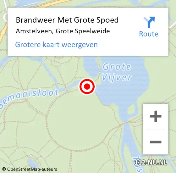 Locatie op kaart van de 112 melding: Brandweer Met Grote Spoed Naar Amstelveen, Grote Speelweide op 9 februari 2023 11:59