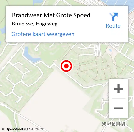 Locatie op kaart van de 112 melding: Brandweer Met Grote Spoed Naar Bruinisse, Hageweg op 9 februari 2023 12:20