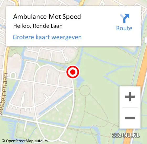 Locatie op kaart van de 112 melding: Ambulance Met Spoed Naar Heiloo, Ronde Laan op 9 februari 2023 12:24