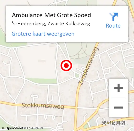 Locatie op kaart van de 112 melding: Ambulance Met Grote Spoed Naar 's-Heerenberg, Zwarte Kolkseweg op 9 februari 2023 12:30