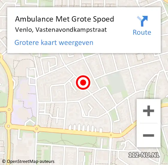 Locatie op kaart van de 112 melding: Ambulance Met Grote Spoed Naar Venlo, Vastenavondkampstraat op 9 februari 2023 13:18