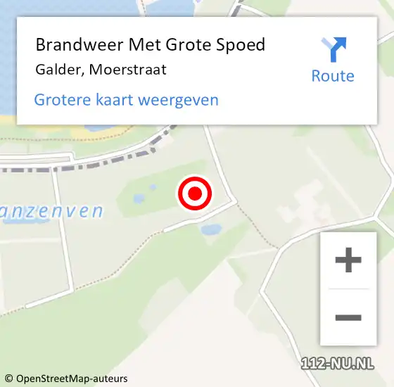 Locatie op kaart van de 112 melding: Brandweer Met Grote Spoed Naar Galder, Moerstraat op 9 februari 2023 13:40