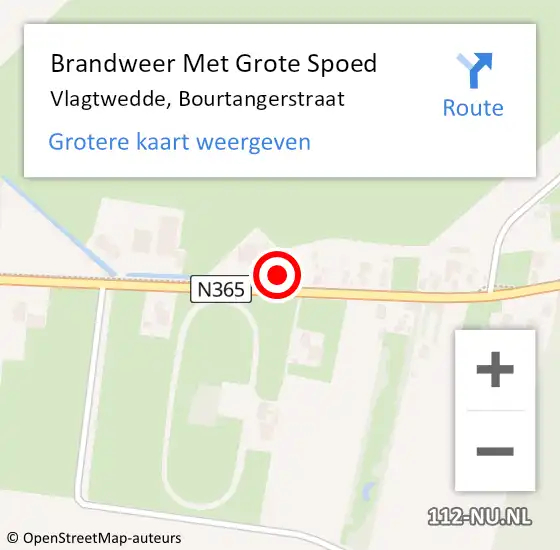 Locatie op kaart van de 112 melding: Brandweer Met Grote Spoed Naar Vlagtwedde, Bourtangerstraat op 9 februari 2023 13:54