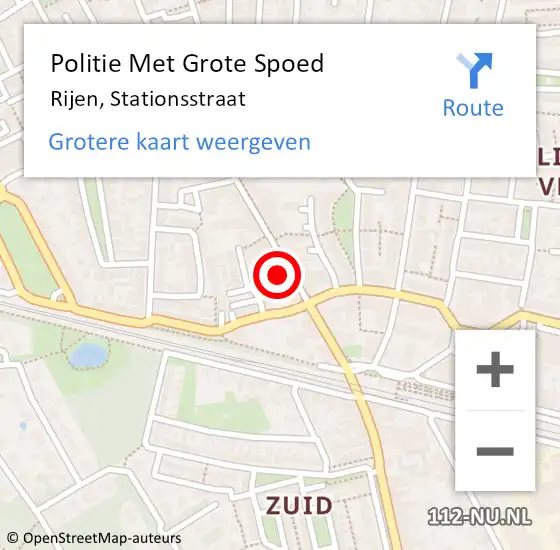 Locatie op kaart van de 112 melding: Politie Met Grote Spoed Naar Rijen, Stationsstraat op 9 februari 2023 15:22