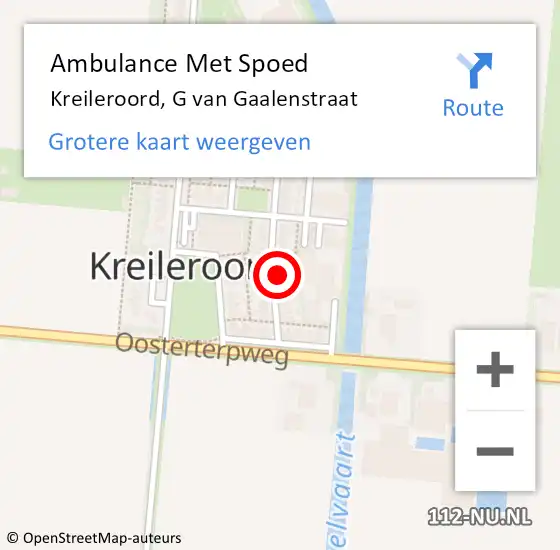 Locatie op kaart van de 112 melding: Ambulance Met Spoed Naar Kreileroord, Gijs van Gaalenstraat op 9 februari 2023 15:56