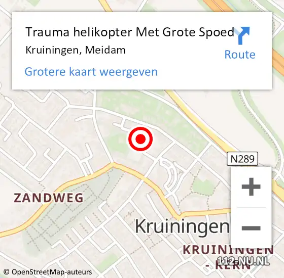 Locatie op kaart van de 112 melding: Trauma helikopter Met Grote Spoed Naar Kruiningen, Meidam op 9 februari 2023 16:38