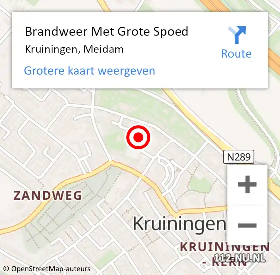 Locatie op kaart van de 112 melding: Brandweer Met Grote Spoed Naar Kruiningen, Meidam op 9 februari 2023 16:39