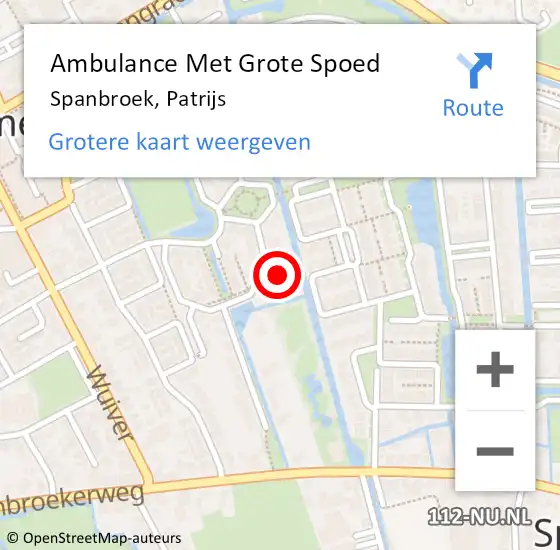 Locatie op kaart van de 112 melding: Ambulance Met Grote Spoed Naar Spanbroek, Patrijs op 9 februari 2023 18:36