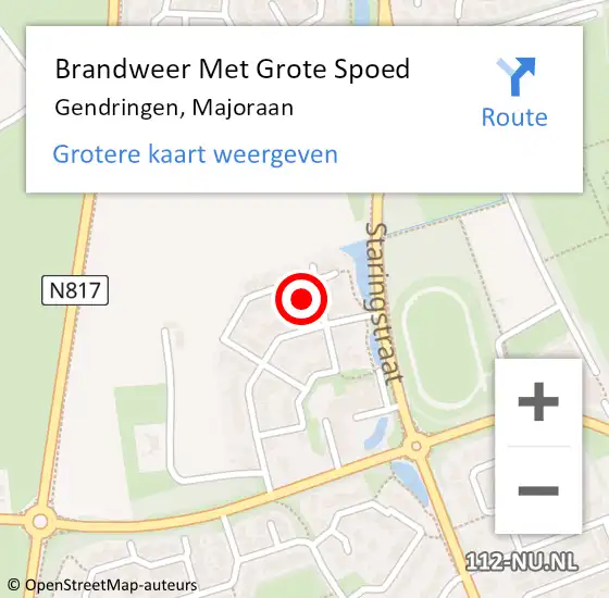 Locatie op kaart van de 112 melding: Brandweer Met Grote Spoed Naar Gendringen, Majoraan op 9 februari 2023 20:24