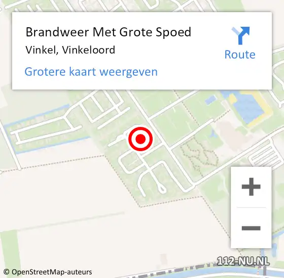 Locatie op kaart van de 112 melding: Brandweer Met Grote Spoed Naar Vinkel, Vinkeloord op 9 februari 2023 20:36