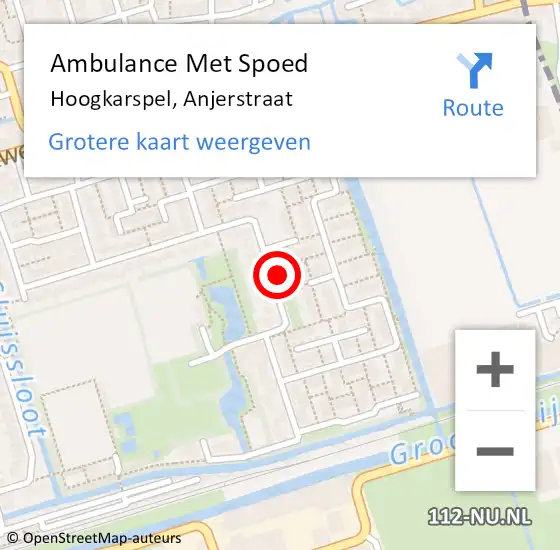 Locatie op kaart van de 112 melding: Ambulance Met Spoed Naar Hoogkarspel, Anjerstraat op 9 februari 2023 20:51