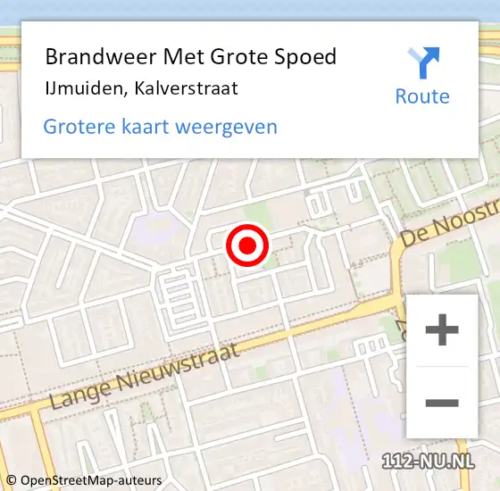 Locatie op kaart van de 112 melding: Brandweer Met Grote Spoed Naar IJmuiden, Kalverstraat op 9 februari 2023 21:09