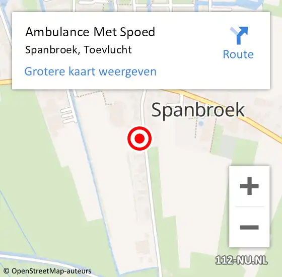 Locatie op kaart van de 112 melding: Ambulance Met Spoed Naar Spanbroek, Toevlucht op 9 februari 2023 22:42