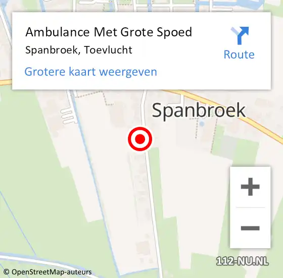 Locatie op kaart van de 112 melding: Ambulance Met Grote Spoed Naar Spanbroek, Toevlucht op 9 februari 2023 22:43