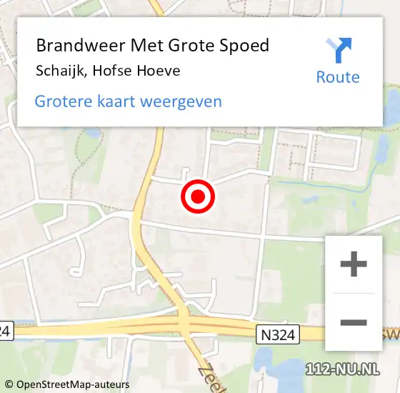 Locatie op kaart van de 112 melding: Brandweer Met Grote Spoed Naar Schaijk, Hofse Hoeve op 10 februari 2023 00:33