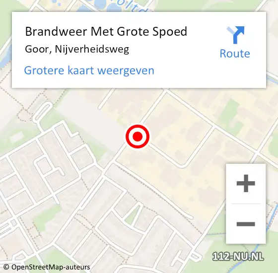 Locatie op kaart van de 112 melding: Brandweer Met Grote Spoed Naar Goor, Nijverheidsweg op 15 augustus 2014 02:42