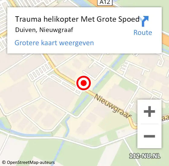 Locatie op kaart van de 112 melding: Trauma helikopter Met Grote Spoed Naar Duiven, Nieuwgraaf op 10 februari 2023 04:46