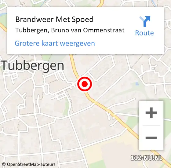 Locatie op kaart van de 112 melding: Brandweer Met Spoed Naar Tubbergen, Bruno van Ommenstraat op 10 februari 2023 05:24