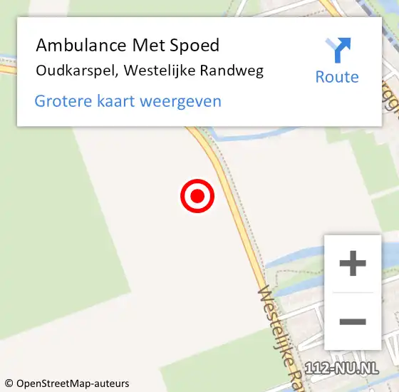 Locatie op kaart van de 112 melding: Ambulance Met Spoed Naar Oudkarspel, Westelijke Randweg op 10 februari 2023 05:54
