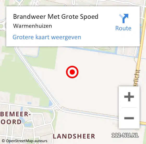 Locatie op kaart van de 112 melding: Brandweer Met Grote Spoed Naar Warmenhuizen op 10 februari 2023 07:22