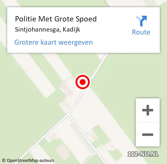 Locatie op kaart van de 112 melding: Politie Met Grote Spoed Naar Sintjohannesga, Kadijk op 10 februari 2023 08:24
