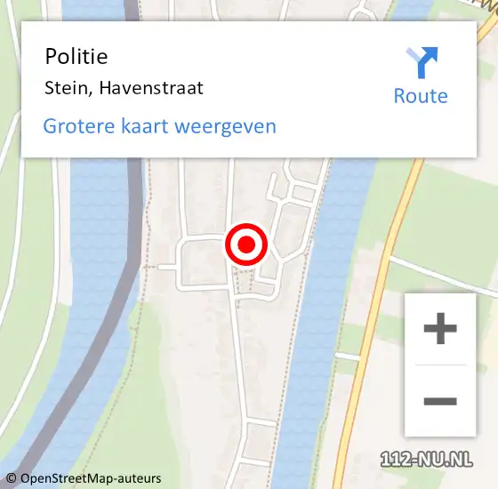 Locatie op kaart van de 112 melding: Politie Stein, Havenstraat op 10 februari 2023 08:56