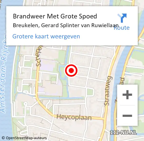 Locatie op kaart van de 112 melding: Brandweer Met Grote Spoed Naar Breukelen, Gerard Splinter van Ruwiellaan op 10 februari 2023 09:23