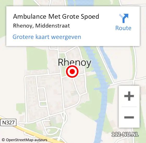 Locatie op kaart van de 112 melding: Ambulance Met Grote Spoed Naar Rhenoy, Middenstraat op 10 februari 2023 10:47