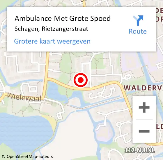 Locatie op kaart van de 112 melding: Ambulance Met Grote Spoed Naar Schagen, Rietzangerstraat op 10 februari 2023 11:00