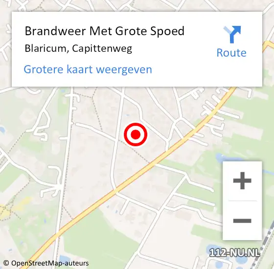 Locatie op kaart van de 112 melding: Brandweer Met Grote Spoed Naar Blaricum, Capittenweg op 10 februari 2023 11:25