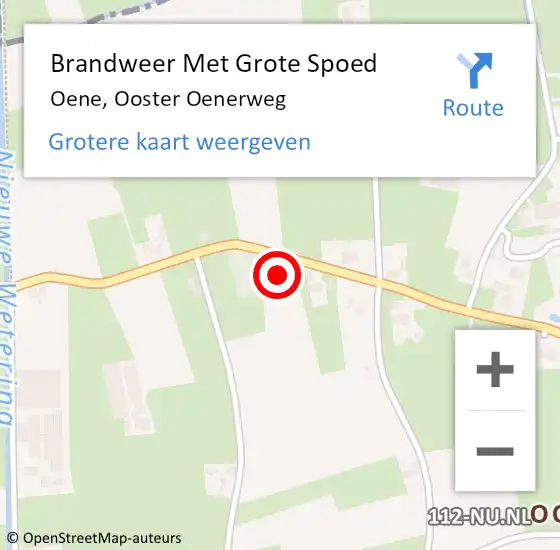 Locatie op kaart van de 112 melding: Brandweer Met Grote Spoed Naar Oene, Ooster Oenerweg op 10 februari 2023 11:26