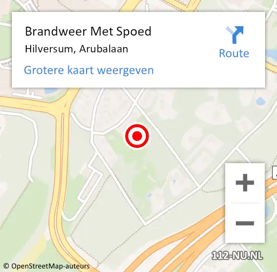 Locatie op kaart van de 112 melding: Brandweer Met Spoed Naar Hilversum, Arubalaan op 10 februari 2023 11:45