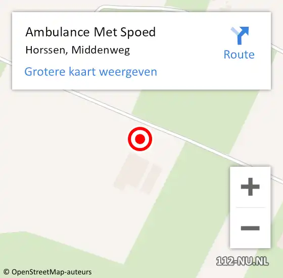 Locatie op kaart van de 112 melding: Ambulance Met Spoed Naar Horssen, Middenweg op 10 februari 2023 11:55