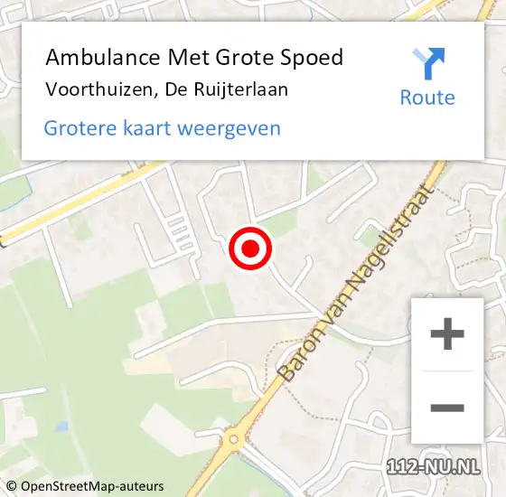 Locatie op kaart van de 112 melding: Ambulance Met Grote Spoed Naar Voorthuizen, De Ruijterlaan op 10 februari 2023 11:55