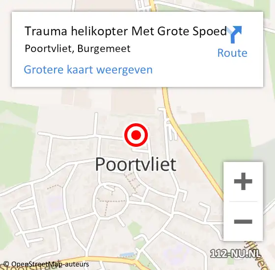 Locatie op kaart van de 112 melding: Trauma helikopter Met Grote Spoed Naar Poortvliet, Burgemeet op 10 februari 2023 12:04