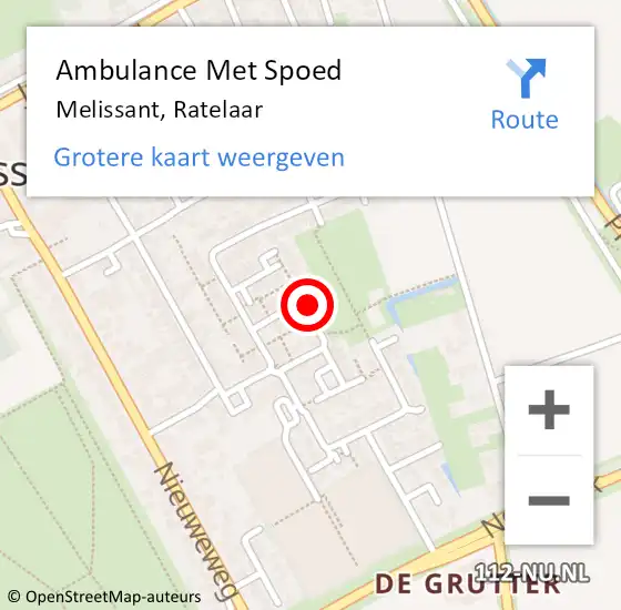 Locatie op kaart van de 112 melding: Ambulance Met Spoed Naar Melissant, Ratelaar op 10 februari 2023 12:09