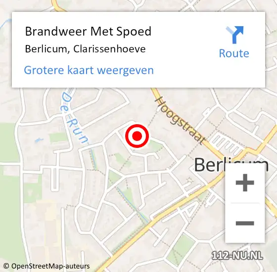 Locatie op kaart van de 112 melding: Brandweer Met Spoed Naar Berlicum, Clarissenhoeve op 10 februari 2023 12:20