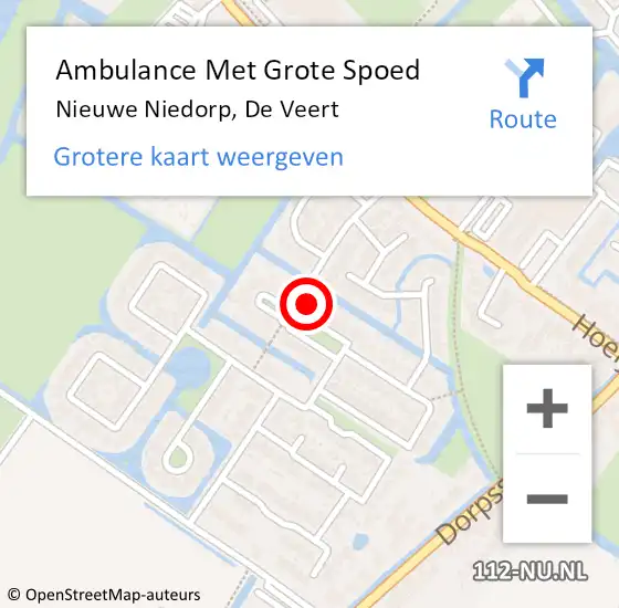 Locatie op kaart van de 112 melding: Ambulance Met Grote Spoed Naar Nieuwe Niedorp, De Veert op 10 februari 2023 12:33