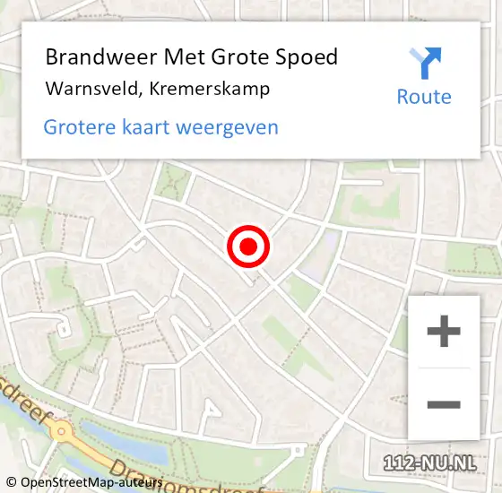 Locatie op kaart van de 112 melding: Brandweer Met Grote Spoed Naar Warnsveld, Kremerskamp op 10 februari 2023 12:56