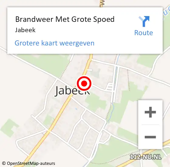 Locatie op kaart van de 112 melding: Brandweer Met Grote Spoed Naar Jabeek op 10 februari 2023 13:55