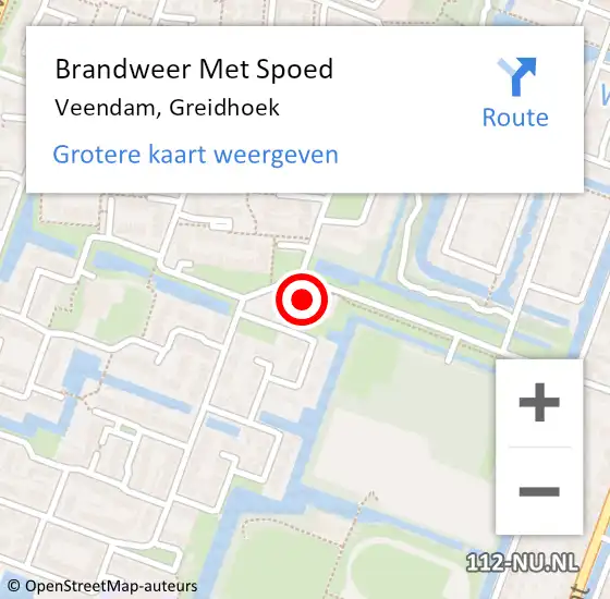 Locatie op kaart van de 112 melding: Brandweer Met Spoed Naar Veendam, Greidhoek op 10 februari 2023 14:09