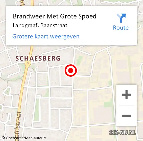 Locatie op kaart van de 112 melding: Brandweer Met Grote Spoed Naar Landgraaf, Baanstraat op 10 februari 2023 14:18