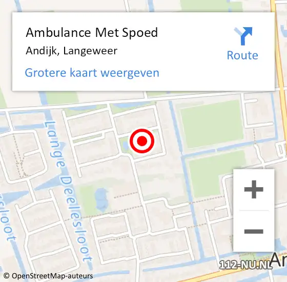 Locatie op kaart van de 112 melding: Ambulance Met Spoed Naar Andijk, Langeweer op 10 februari 2023 14:48