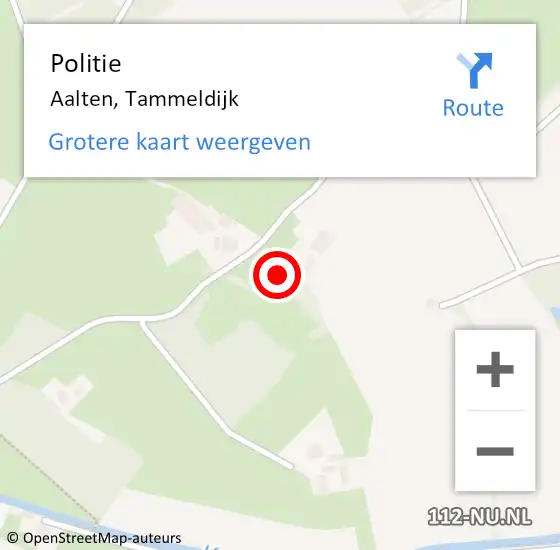 Locatie op kaart van de 112 melding: Politie Aalten, Tammeldijk op 10 februari 2023 15:02