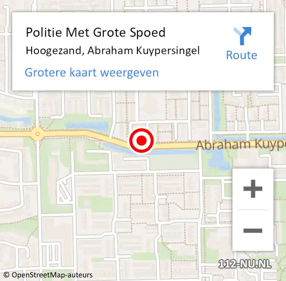 Locatie op kaart van de 112 melding: Politie Met Grote Spoed Naar Hoogezand, Abraham Kuypersingel op 10 februari 2023 15:08