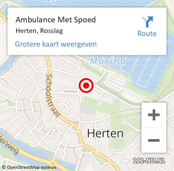 Locatie op kaart van de 112 melding: Ambulance Met Spoed Naar Herten, Rosslag op 10 februari 2023 15:47