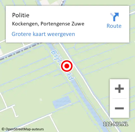 Locatie op kaart van de 112 melding: Politie Kockengen, Portengense Zuwe op 10 februari 2023 15:50
