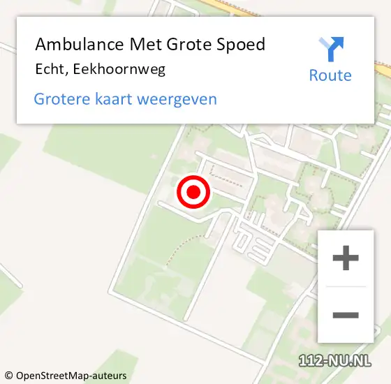 Locatie op kaart van de 112 melding: Ambulance Met Grote Spoed Naar Echt, Eekhoornweg op 10 februari 2023 16:22