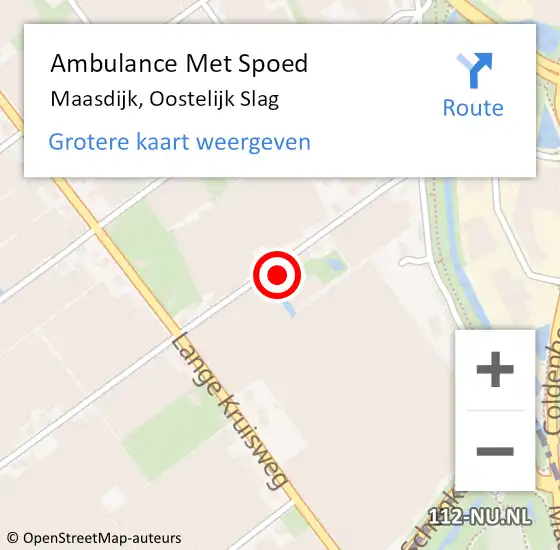 Locatie op kaart van de 112 melding: Ambulance Met Spoed Naar Maasdijk, Oostelijk Slag op 10 februari 2023 16:37